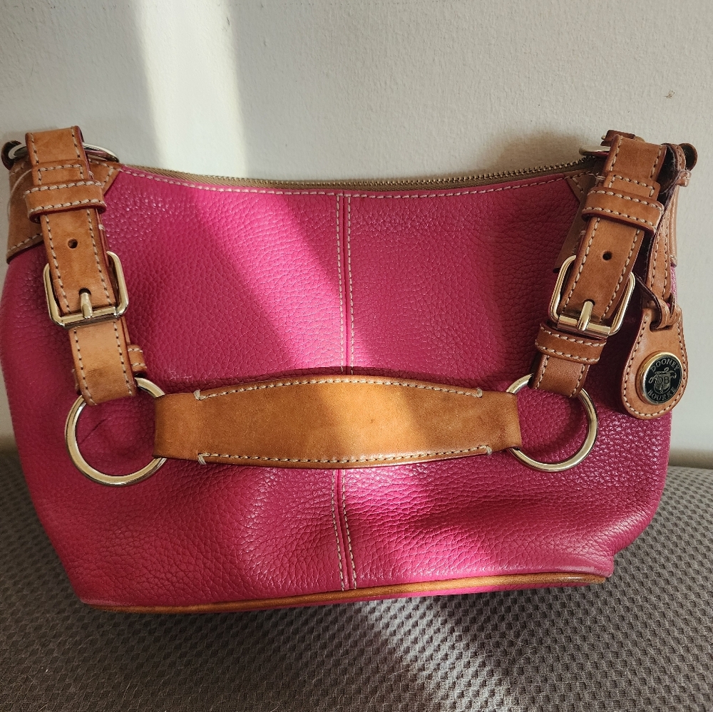 Stylish Pink Leather Shoulder Bag